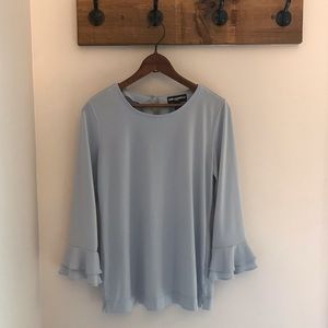 Karl Largerfeld Blue Bell Ruffle Blouse